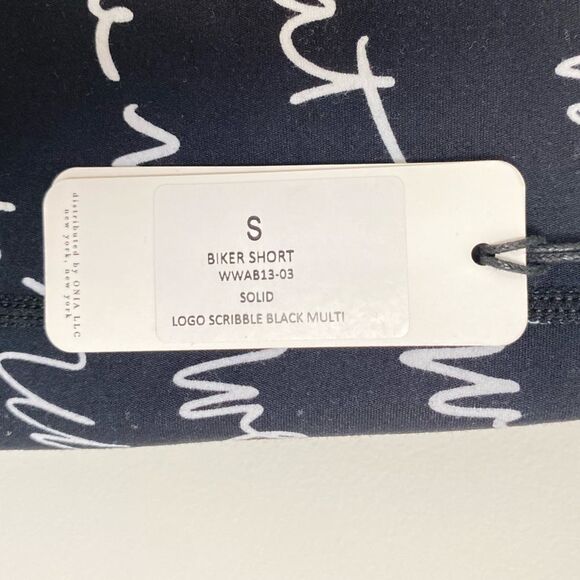 WeWoreWhat Logo Scribble Biker Shorts Black White Size Small NWT - Picture 7 of 8